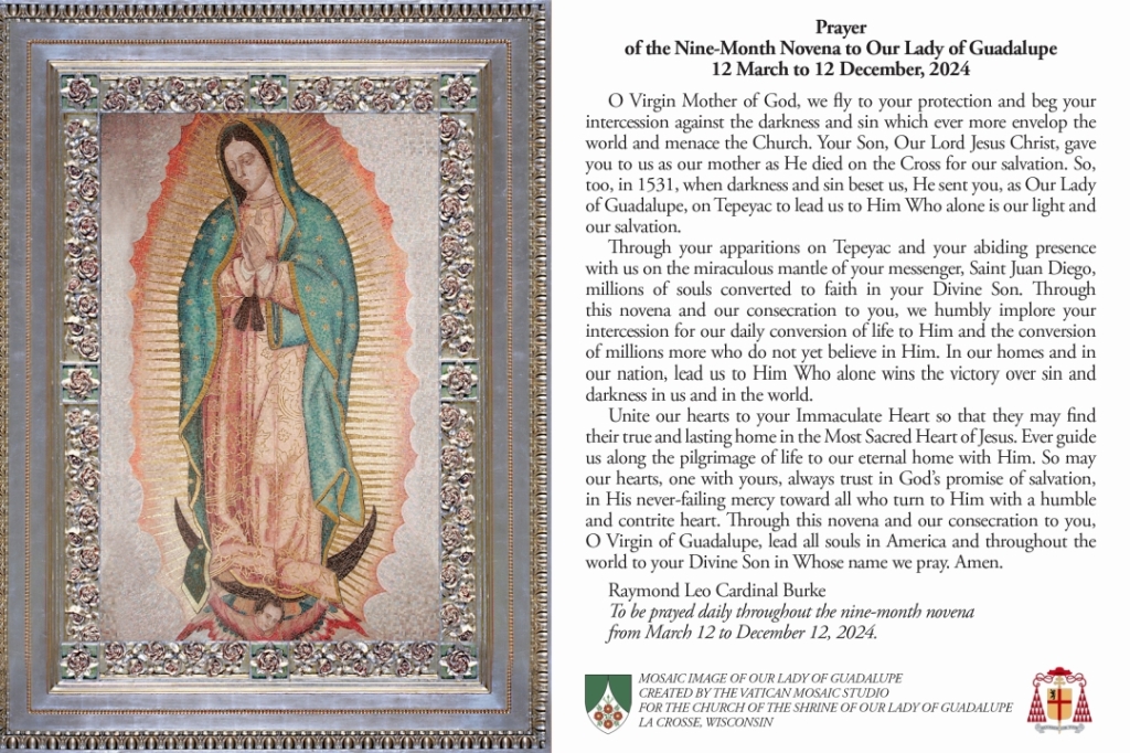 Cardinal Burke’s 9-Month Novena to Our Lady of Guadalupe, Prayers and Messages